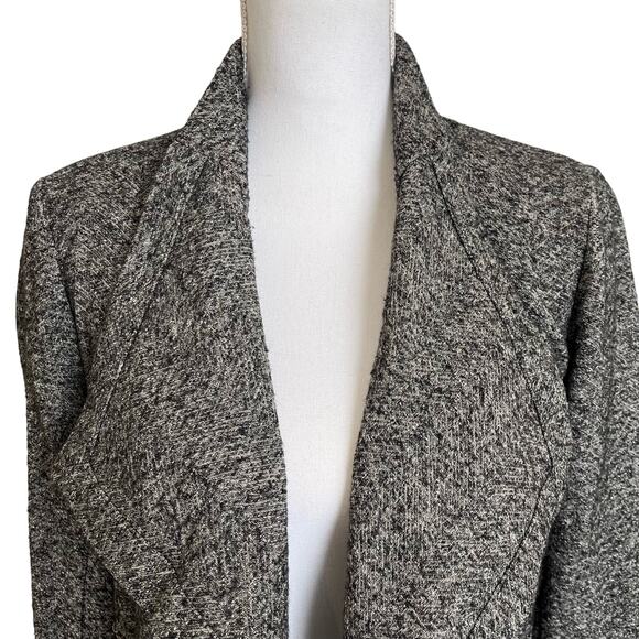 Eileen Fisher Cardigan Size XS Gray Marled Cotton Blend Knit Open Collar - Picture 2 of 10